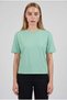 Women's Mint Green Breathable Crew Neck Regular Fit Regular Cut Unprinted Basic T-Shirt