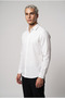 Men's Arturo White Colored Soft Textured Gabardine Look Long Sleeve Shirt - 2