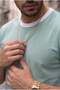 Men's cagla colorful t-shirt with bicycle collar and sleeve detail - regular fit - 3