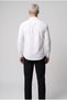 Men's Arturo White Colored Soft Textured Gabardine Look Long Sleeve Shirt - 3