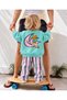 Girls' and Boys' 3-Thread Cotton Surf Printed Sweatshirt Tracksuit Set - 2