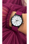10 Atm Pool Sea Use - Purple Silicone Strap - White Dial Numeric Dial - Women's Wristwatch+Bracelet - 2