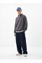 Regular Fit High Collar Half-Zip Gray Sweatshirt