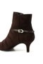 Senna Genuine Leather Suede Women's Pleated Detailed Thin Heeled Boots - 5