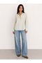 Emma Women's Green Cast Wide Leg High Waist Regular Fit Jean Pants
