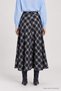 Plaid Patterned Flared Woven Skirt Laz0024 Dark Blue Gray - 7