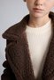 Suede Look Plush Lined V-Neck Parka for Girls H2031A826Au - 5