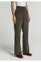 Regular Fit High Waist Wide Leg Women's Green Trousers - 4