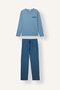 100% Cotton New Regular Fit V-Neck Striped Long Sleeve 2-Piece Pajama Set I2996Ax26Au