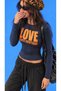 Love Despite Everything Printed Navy Blue Women's Long Sleeve Crew Neck Slim Fit T-Shirt - 3
