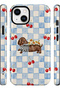 iPhone 15 Compatible - Cherry and Floral Dost, Double Layer Cover, Glossy Surface Protective Case - 2