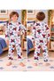 100% Cotton Boys' Elastic Patterned Top and Bottom Long Sleeve Children's Pajama Set - 5