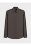 Ozmarka New Season Brown Slim Fit Dobby Men's Shirt - 5