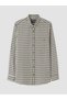Checked Embroidered Gabardine Men's Shirt from Uzg Store for Style Enthusiasts