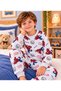 100% Cotton Boys' Elastic Patterned Top and Bottom Long Sleeve Children's Pajama Set - 3