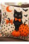 Pumpkin Fairy Tale Decorative Digitally Printed Velvet Textured Polyester 4-Piece Cushion Cover Set (Ydkr) - 2