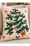 Merry Cottage Christmas Concept Digital Printed Decorative Velvet Textured Polyester 4-Piece Cushion Cover Set (Ydkr) - 3