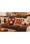 Pumpkin Fairy Tale Decorative Digitally Printed Velvet Textured Polyester 4-Piece Cushion Cover Set (Ydkr)