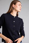 Regular Fit Crew Neck Buttoned Textured Knitwear Basic Wool Blend Cardigan H8479Ax26Wn - 3