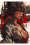 Anime Samurai Warrior Metal Poster - Magnetic Wall Art Print