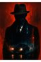 Noir Detective in a Cityscape Pop Art Metal Poster - Magnetic Wall Art Print