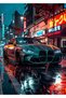 BMW M4 Neon Street Car Metal Poster - Magnetic Wall Art Print