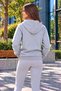 Women's Striped Detail Hooded Sweatshirt with Kangaroo Pocket - 3