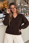 Women's V-Neck Soft Textured Knit Sweater - 2