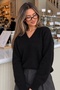Women's V-Neck Soft Textured Knit Sweater - 2