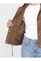 Lcw Modest Khaki Gathered Suede Look Women's Jacket - 5