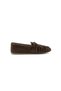 Brown Women's Genuine Leather Suede Lace-Up Moccasin Loafer Shoes