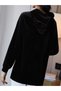 Women's long sleeve hooded lace-up velvet long blouse - 3