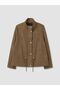 Lcw Modest Khaki Gathered Suede Look Women's Jacket - 7