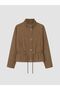 Lcw Modest Khaki Gathered Suede Look Women's Jacket - 8