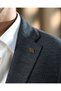Slim Fit Double-Breasted Peaked Lapel Flap Pocket Knitted Wool Blend Jacket Anthracite T20289-08 - 3
