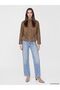 Lcw Modest Khaki Gathered Suede Look Women's Jacket - 3