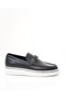 Italian Style Internal and External Natural Buckle Leather Men's Shoes Navy Blue T15204-02 - 3