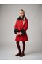 Girl's Cashmere Jacket and Skirt Set with Fur Detail on Collar and Sleeves, 2-Piece Set - 3