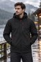 Unisex Removable Hooded Softshell Coat Wind-Resistant Zippered Outdoor Jacket