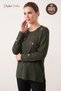 Women's Winter Heart Garden Pattern Embroidered Collar and Sleeves, Stoned Clover Fabric Mother Combed Cotton Blouse - 2