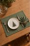 New Year's Khaki Green American Tablecloth Set 13 Pieces with Runners for 6 People Linen Touch Khaki Green Fabric - 2