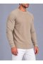 Crew Neck Waffle Textured Sweatshirt - 2