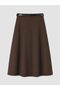 Lcw Modest Brown Gabardine Straight Midi Women's Skirt - 6
