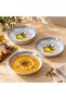 Camelia Lemon 4-Piece 20 cm Porcelain Plate Set - 2