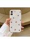 iPhone 11 Compatible Cute Phone Case with Cherry Pattern and White Stripes