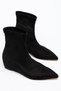 Melisa Women's Black Suede Hidden Heel Boots