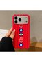 iPhone 17 Pro Max / 18 Pro Max Compatible Striped Evil Eye Beaded Eye Figured Red Stylish Phone Case