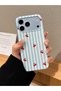 iPhone 17 Pro Max / 18 Pro Max Compatible Cherry Pattern White Striped Cute Phone Case - 2