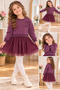 Girl's Bow Tulle Skirt Sweat Dress Casual Dress - 2
