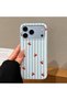 iPhone 17 Pro Max / 18 Pro Max Compatible Cherry Pattern White Striped Cute Phone Case